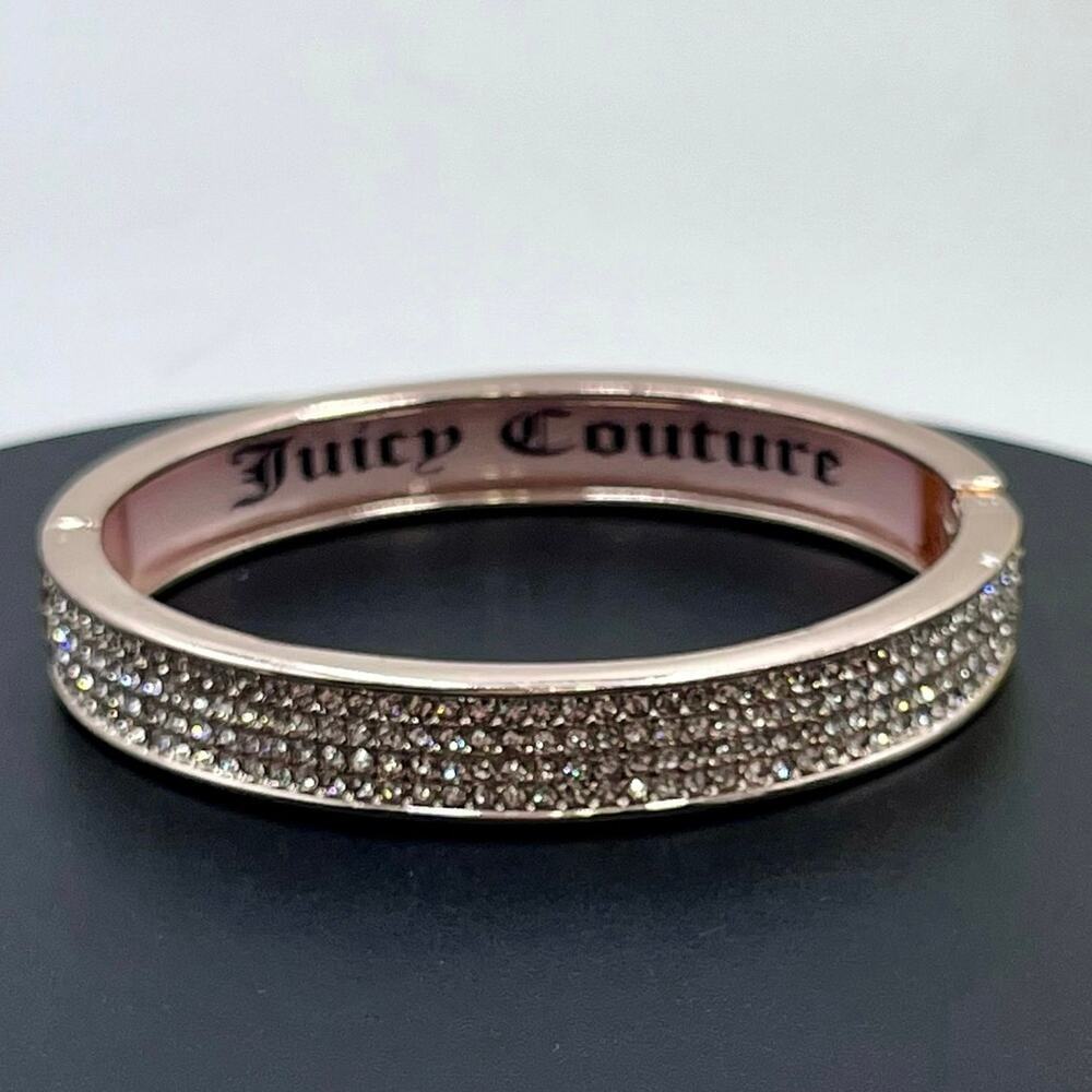 Juicy Couture Vintage Rose Gold Pave Crystal Bangle‎ Bracelet